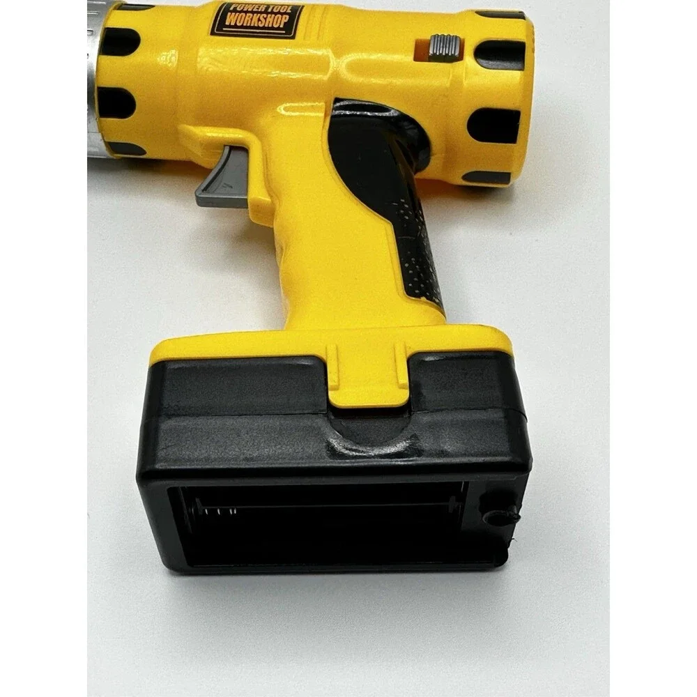 Power Tool Workshop Toy Cordless Drill Yellow Battery Operated Kids Play Set